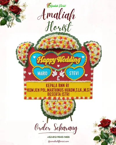 Karangan Papan Bunga Pernikahan di Kesepuhan